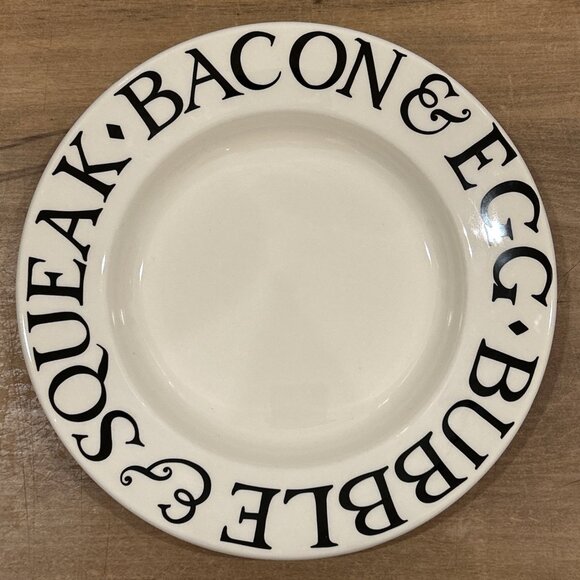 Emma Bridgewater Toast & Marmalade Dinner Plate Cream Black 10 3/4" England - Picture 1 of 2